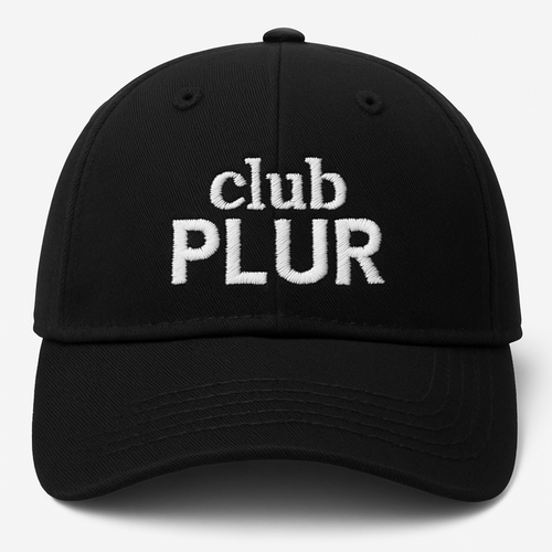 Black minimal club Plur cap