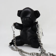 Load image into Gallery viewer, H369Z LEATHER TEDDY BEAR BLACK BAG