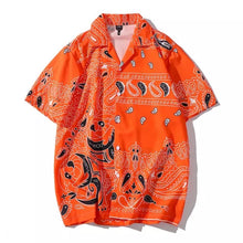 Load image into Gallery viewer, Shirt orange paisley turban print