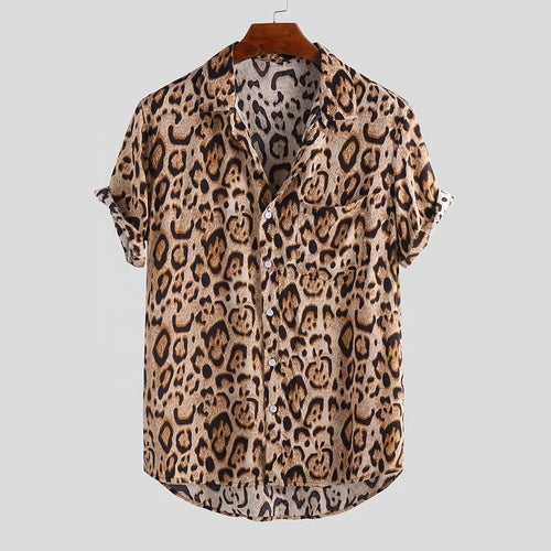 Shirt glam animal print brown