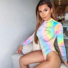 Load image into Gallery viewer, Festival insane rainbow Bodysuit