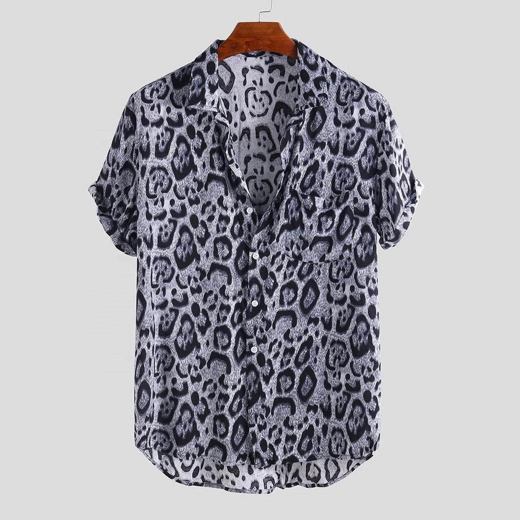Shirt glam animal print grey