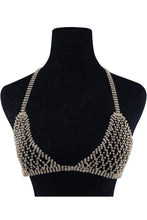 Load image into Gallery viewer, Crystal bra top chain gold