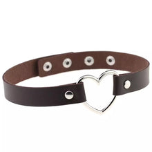 Load image into Gallery viewer, Leather choker heart 💜