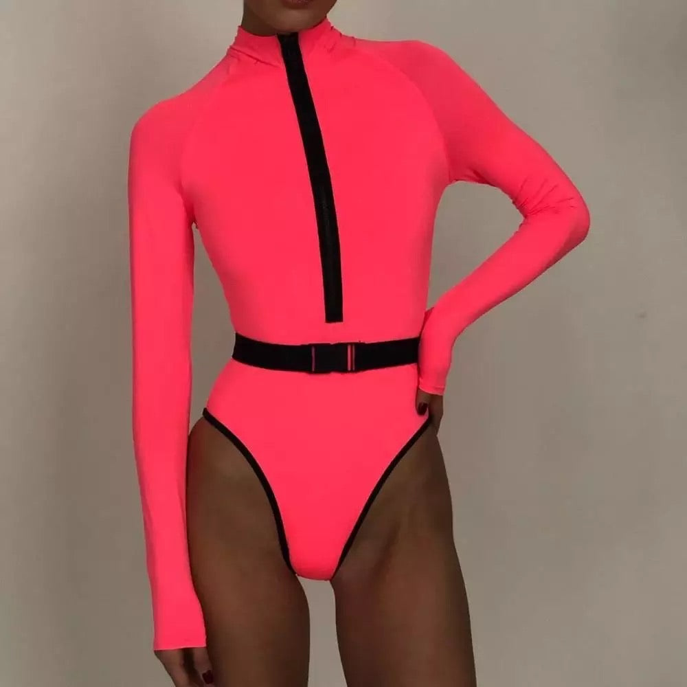 neon garden pink bodysuit