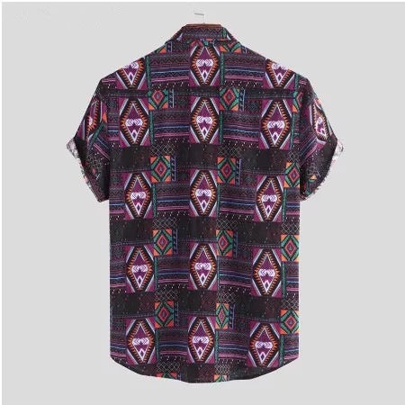Men shirt Hawaiian classic purple